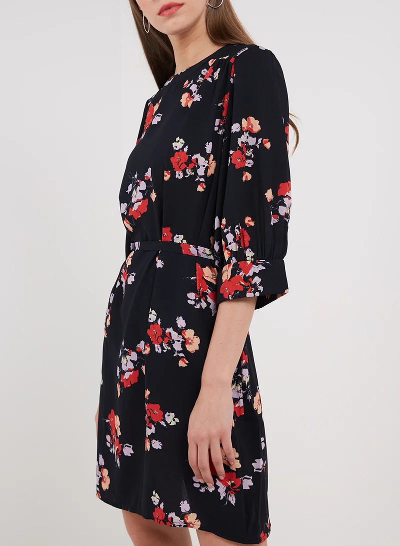VERO MODA Floral Print Dress Black/Red