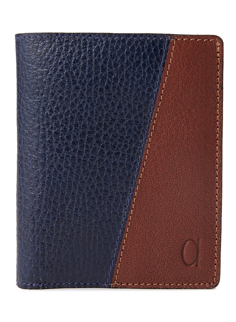 Alfa Leather Co. Bifold Wallet With Removable ID Holder Navy/Havan - Image 1