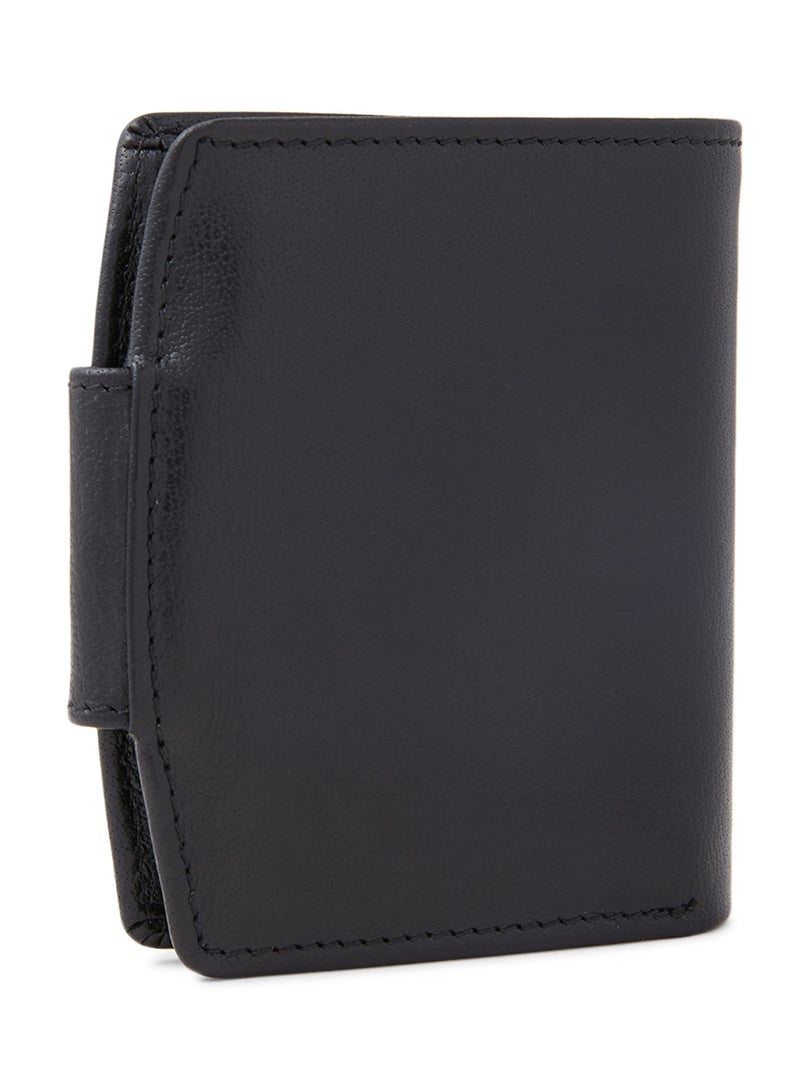 Alfa Leather Co. - Bifold Wallet With Coin Holder And Button Clasp Black - Image 1