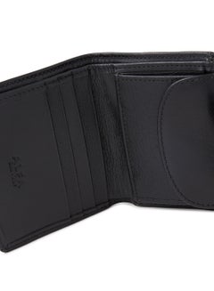 Alfa Leather Co. Bifold Wallet With Coin Holder And Button Clasp Black  - Image 3