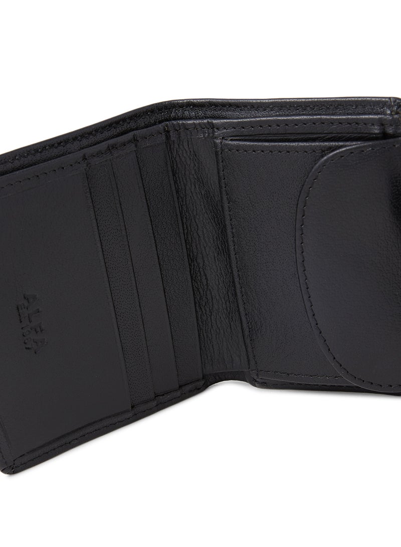 Alfa Leather Co. - Bifold Wallet With Coin Holder And Button Clasp Black - Image 1