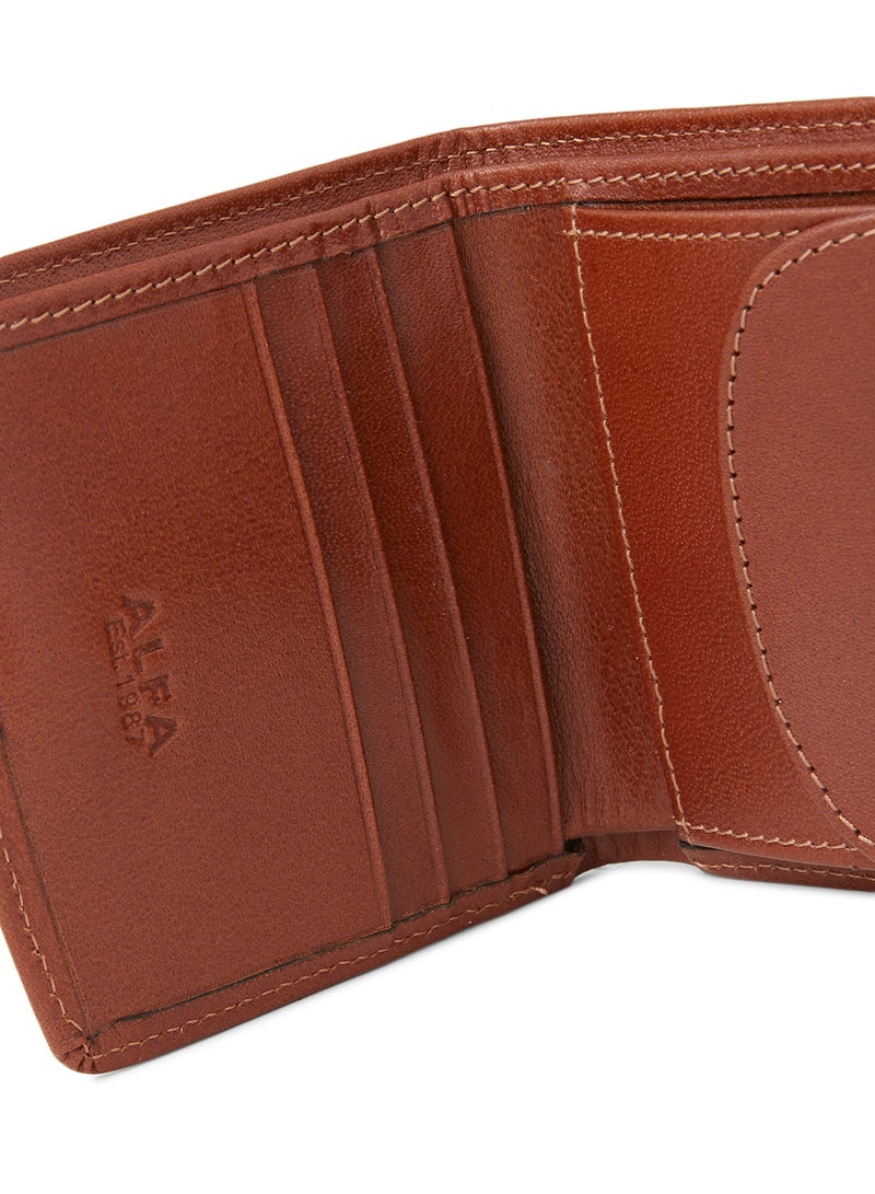 Alfa Leather Co. Bifold Wallet With Coin Holder And Button Clasp Havan - Image 3