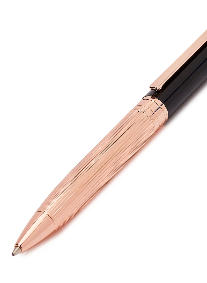 فيليب مورالي السويسرية قلم حبر جاف بسن كروي اسود/ذهبي وردي - Image 2