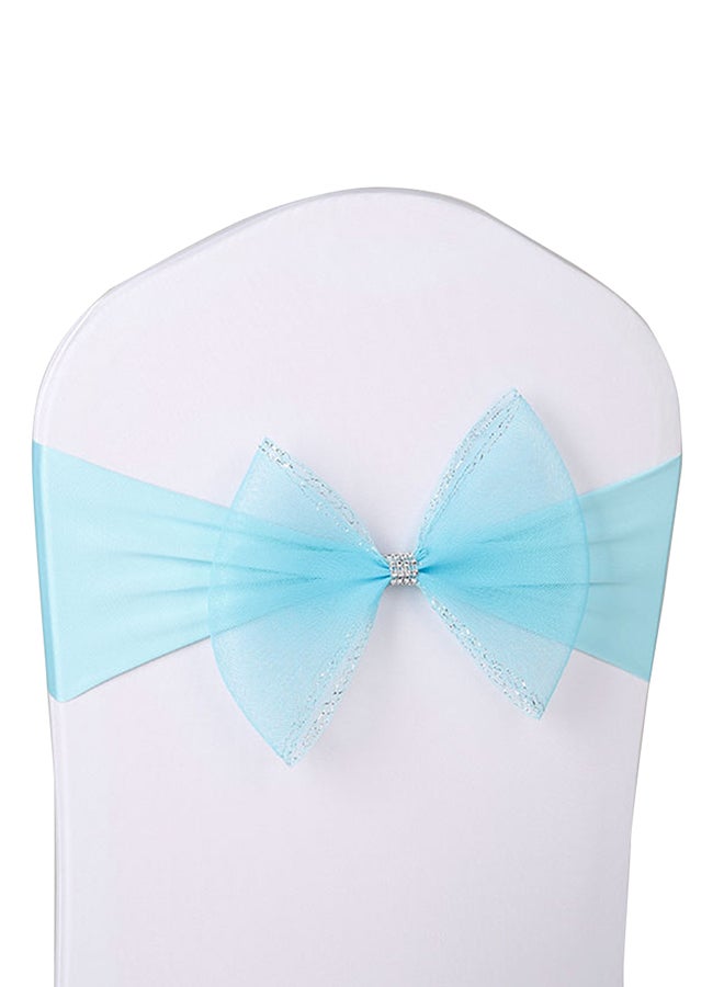 Chair Elastic Back Bow Blue  - Image 2