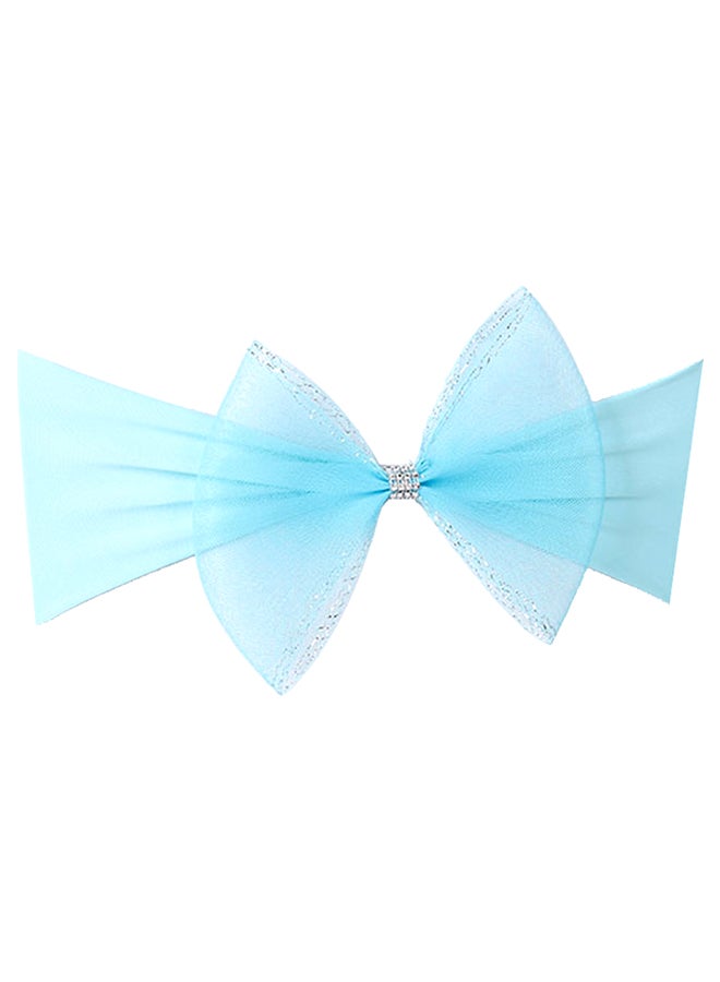Chair Elastic Back Bow Blue  - Image 1