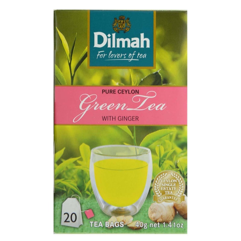 Dilmah Green Tea With Ginger Tea 20 Bag 40grams