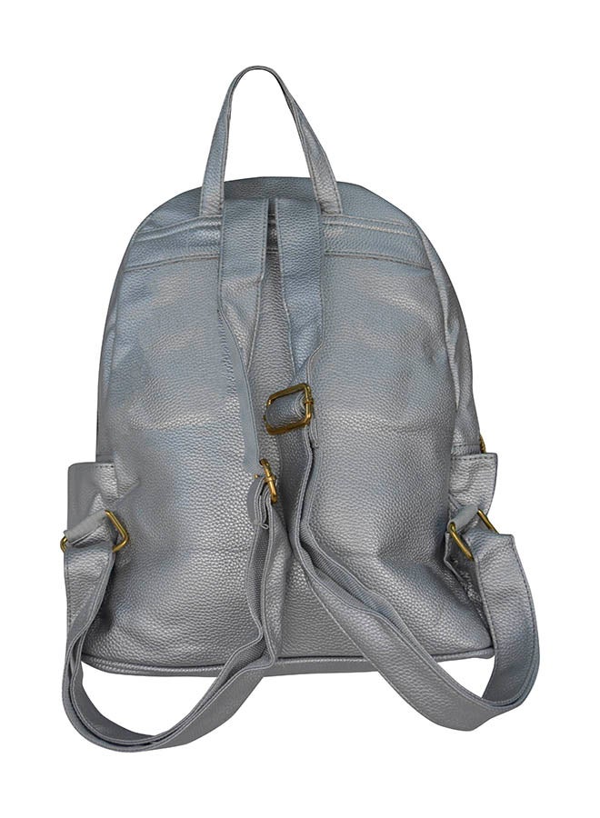 Generic - Split Leather Backpack Silver - Image 1