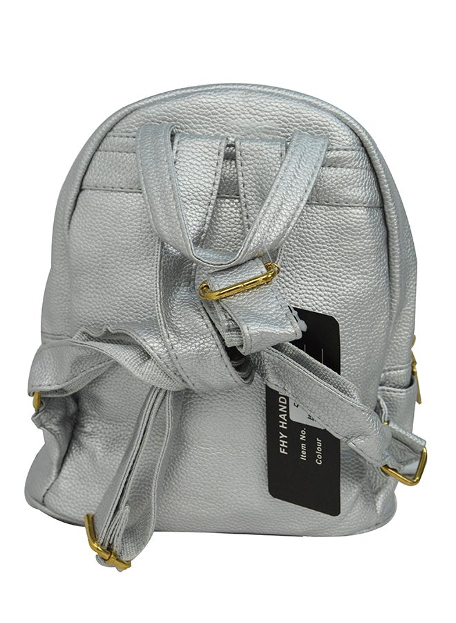 Generic - Split Leather Backpack Silver - Image 1