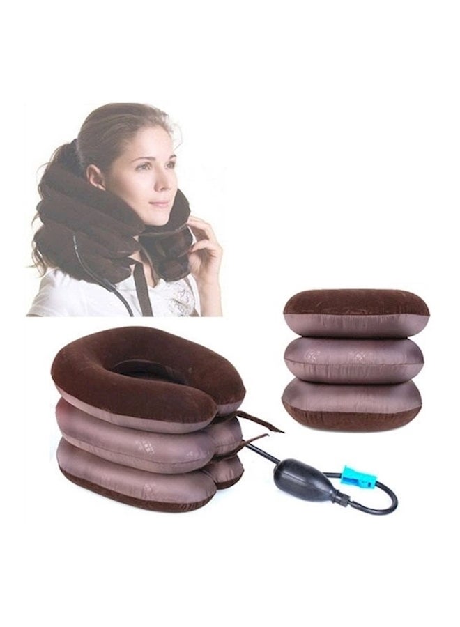 Generic Cervical Neck Traction Inflatable Pillow Combination Brown One Size  - Image 3