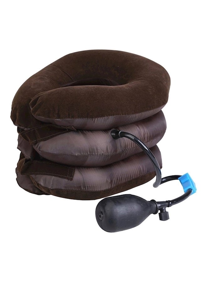 Generic Cervical Neck Traction Inflatable Pillow Combination Brown One Size  - Image 1