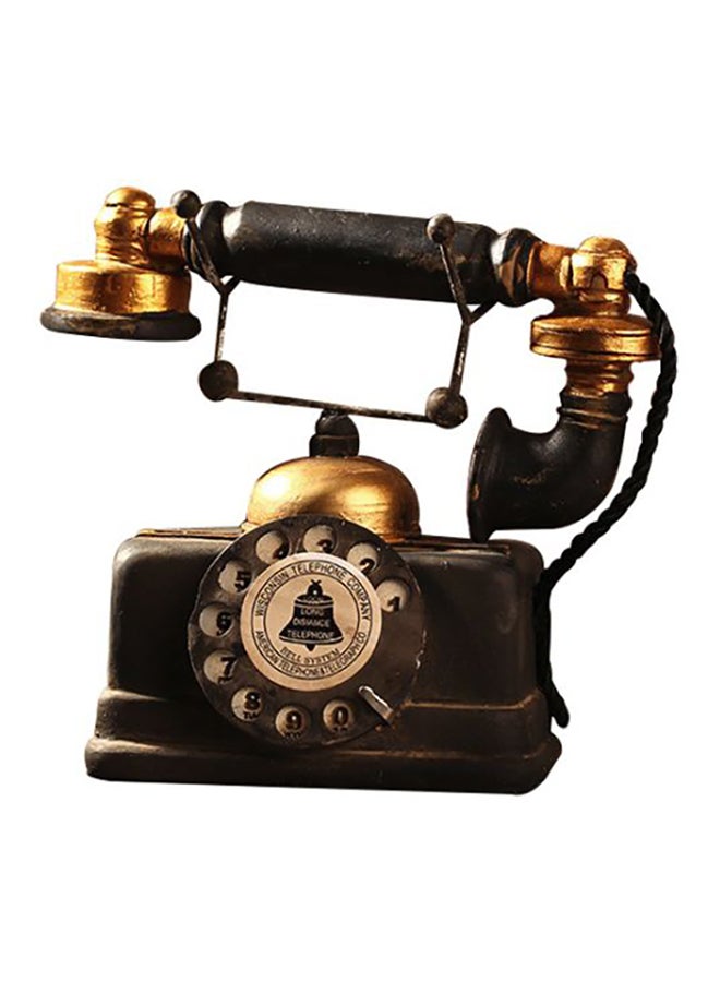 Generic - Retro Telephone Model Brown/Gold 19x10x16cm - Image 1