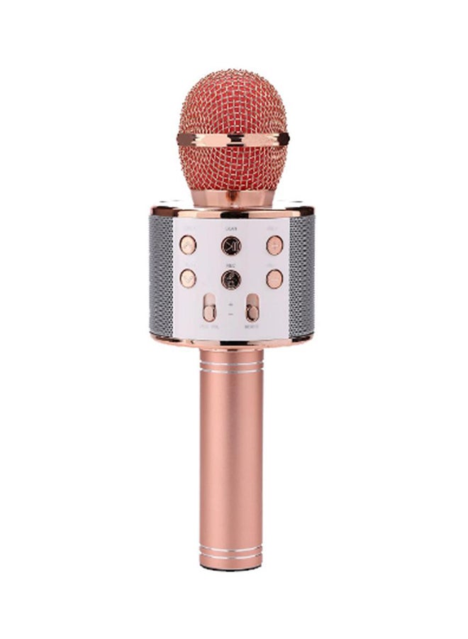 Generic 3-In-1 Wireless Bluetooth Handheld Karaoke Microphone E2CF-061 Rose Gold  - Image 1
