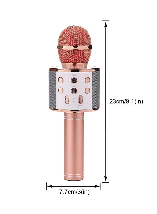 Generic 3-In-1 Wireless Bluetooth Handheld Karaoke Microphone E2CF-061 Rose Gold  - Image 2