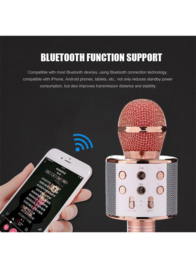 Generic 3-In-1 Wireless Bluetooth Handheld Karaoke Microphone E2CF-061 Rose Gold  - Image 3