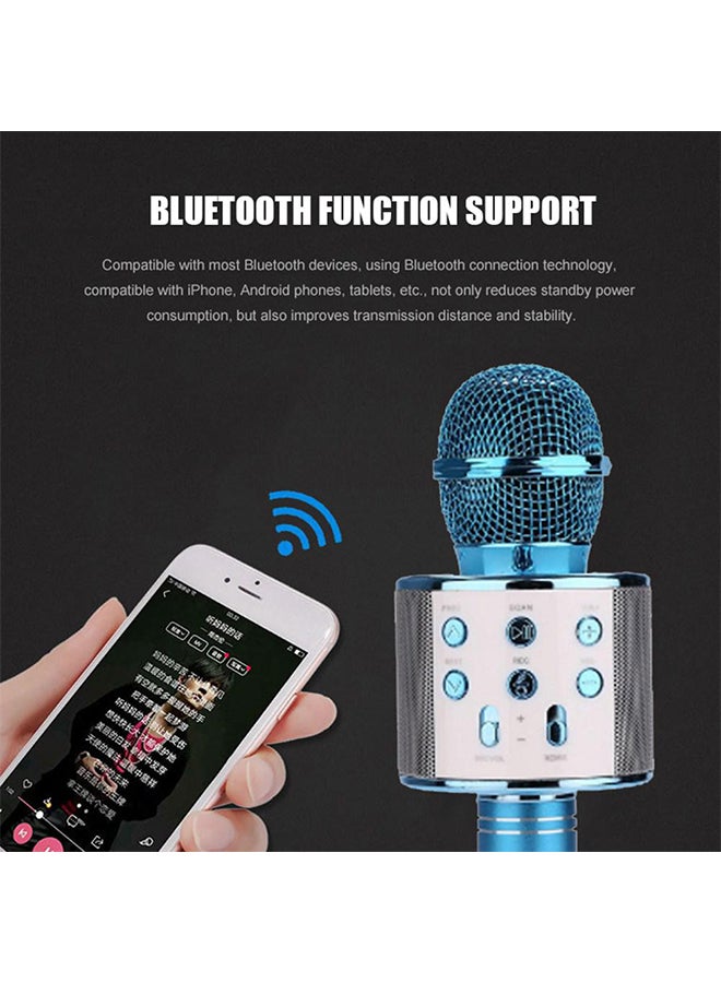 3-In-1 Wireless Bluetooth Handheld Karaoke Microphone E2CF-061 Blue - Image 3