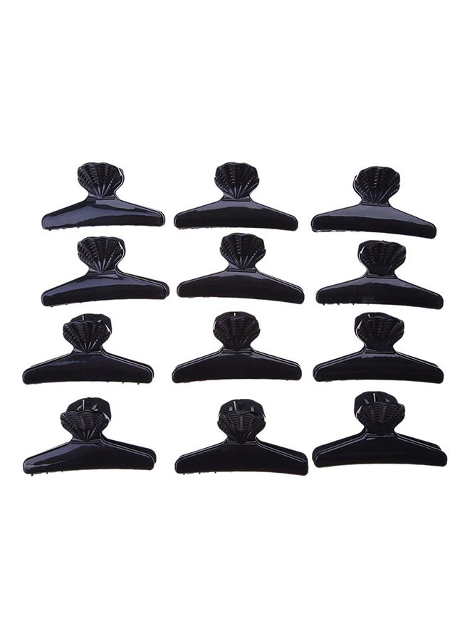 12-Piece Butterfly Clips Hairpins Black 22.5 X 15.5 X 4cm - Image 1