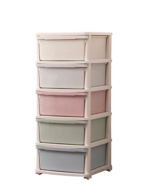 5-Layer Plastic Drawer Storage Box Multicolour 106cm