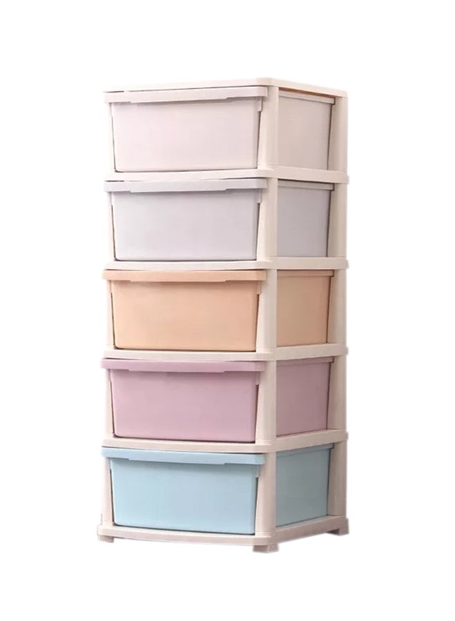 5-Layer Plastic Drawer Storage Box Multicolour 106cm