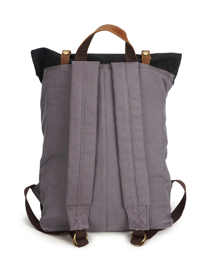 Retro Canvas Backpack Grey/Black  - Image 2