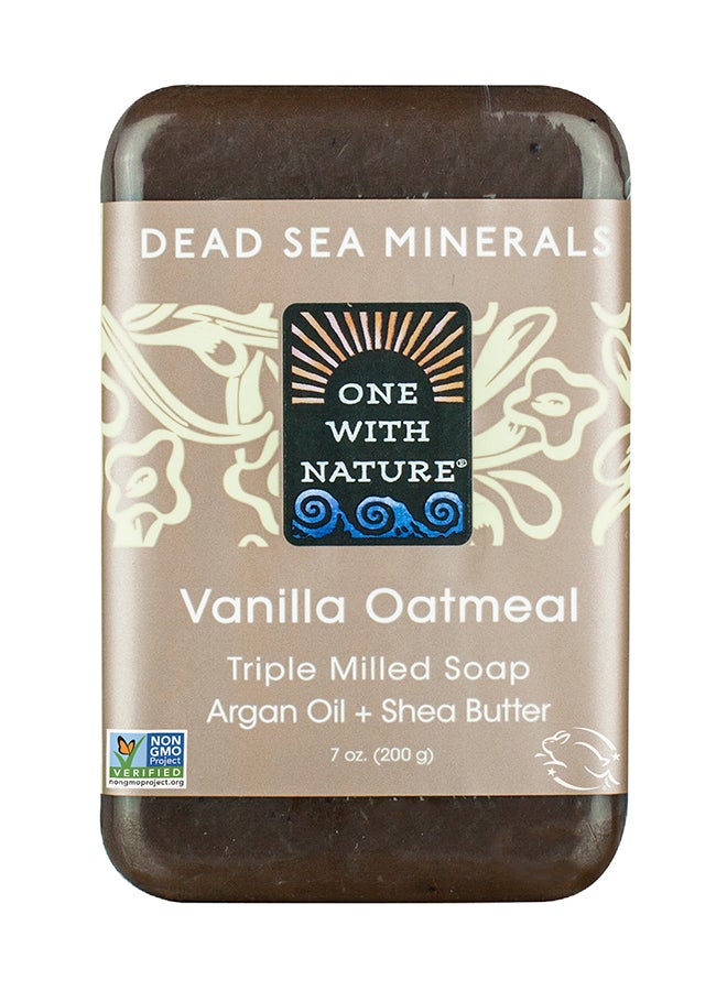 ONE WITH NATURE Dead Sea Minerals Triple Milled Soap - Vanilla Oatmeal 200grams 