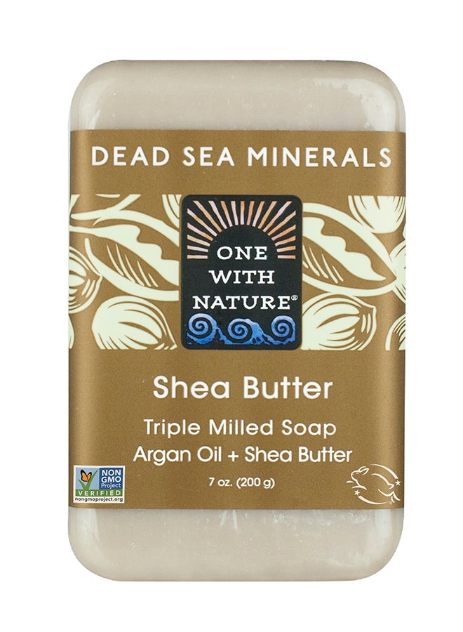 ONE WITH NATURE Triple Milled Ultra Moisturizing Bar Soap With Dead Sea Salts - Shea Butter White 200grams 
