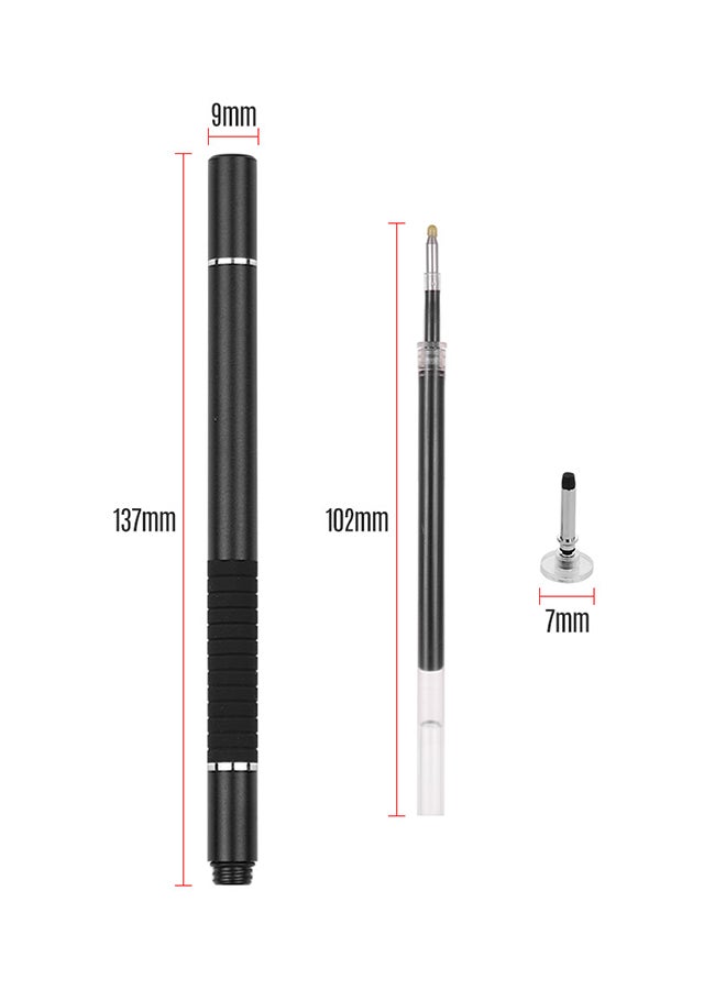 2-Piece Precision Stylus Pen With Refill And Disc Tip Touchscreen Black - Image 2