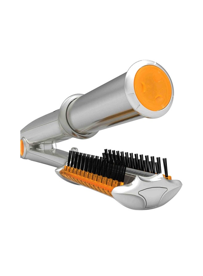Portable Straight Hair Straightener Comb Silver/Orange/Black 29*3cm - Image 2