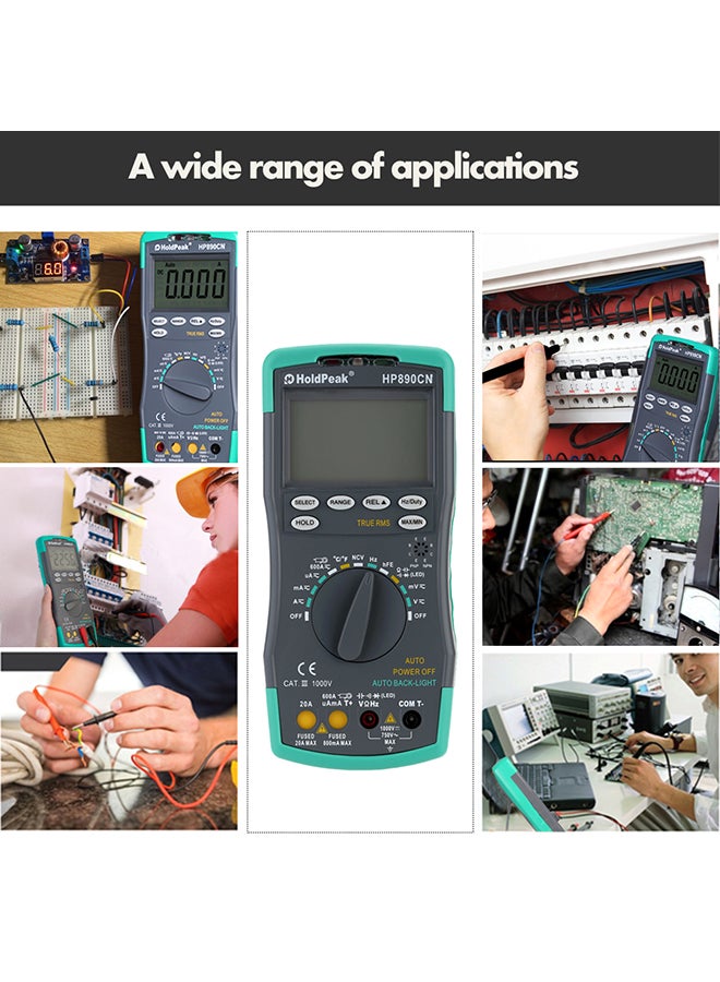 Digital Multimeter DMM With NCV Detector Black/Green 0.543kg - v1562070477/N26536255A_7