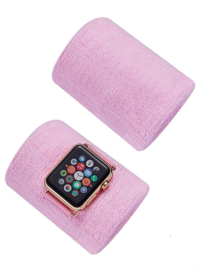 ISank - Replacement Sweatband For Apple WatchSeries 3/4/5 Pink - Image 1