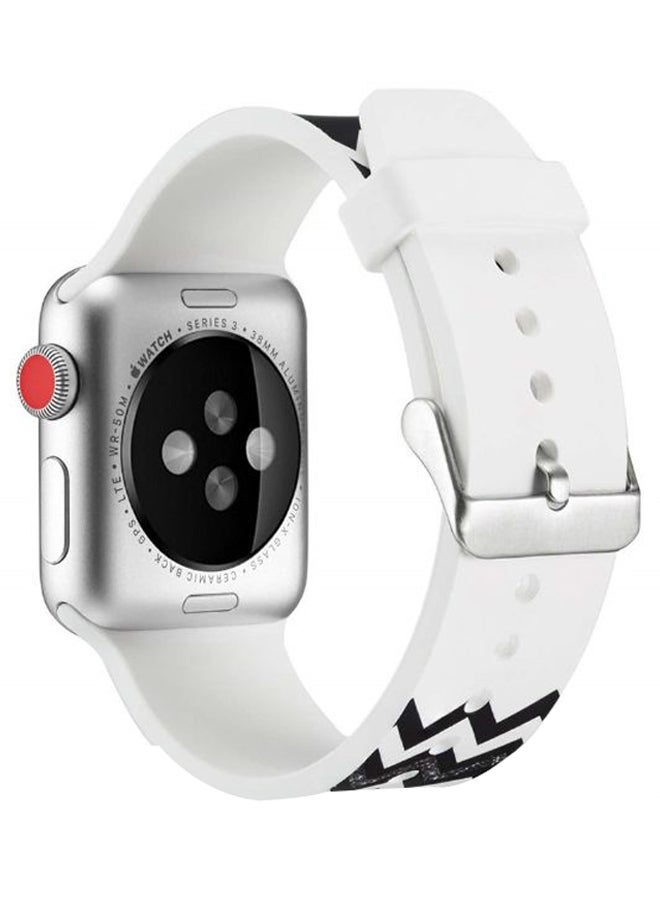 ISank Replacement Band For Apple Watch Series 4/3/2/1 Black/White - Image 2