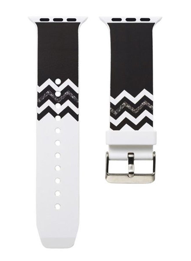 ISank Replacement Band For Apple Watch Series 4/3/2/1 Black/White - Image 1