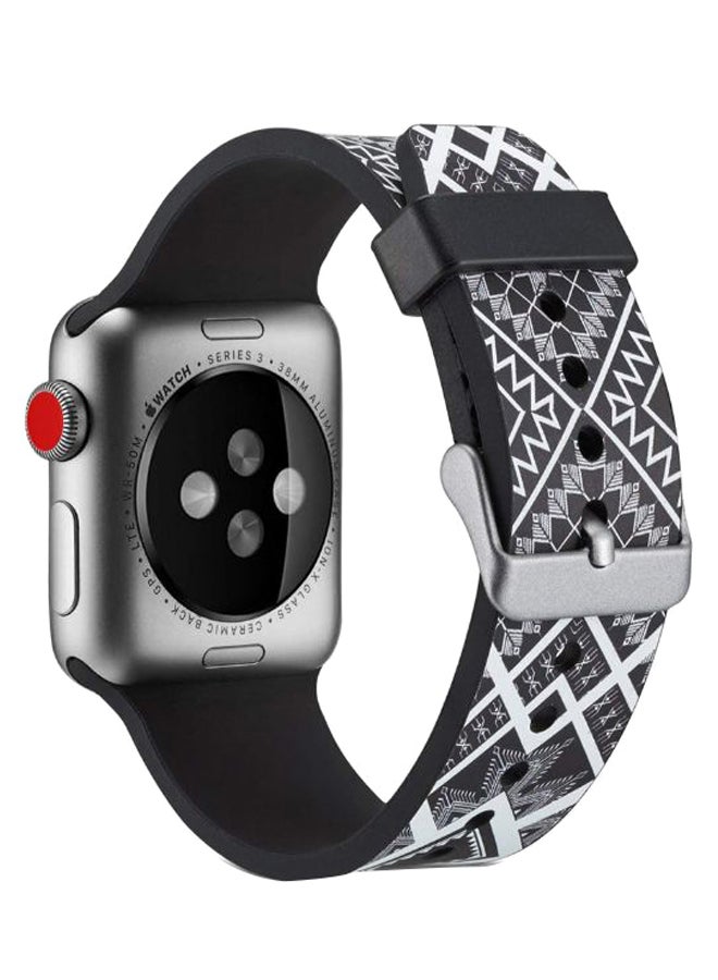 ISank Replacement Band For Apple Watch Series 4/3/2/1 Black/White - Image 2