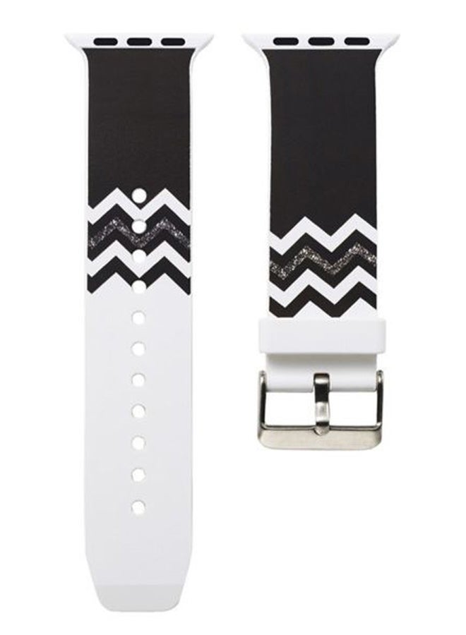 آيسانك سوار بديل لساعة أبل سلسلة 4/3/2/1 أسود/ أبيض - Image 1