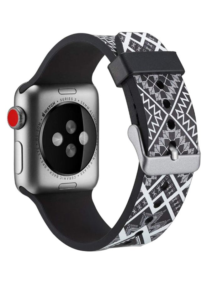 ISank Replacement Band For Apple Watch Series 4/3/2/1 Black/White - Image 2