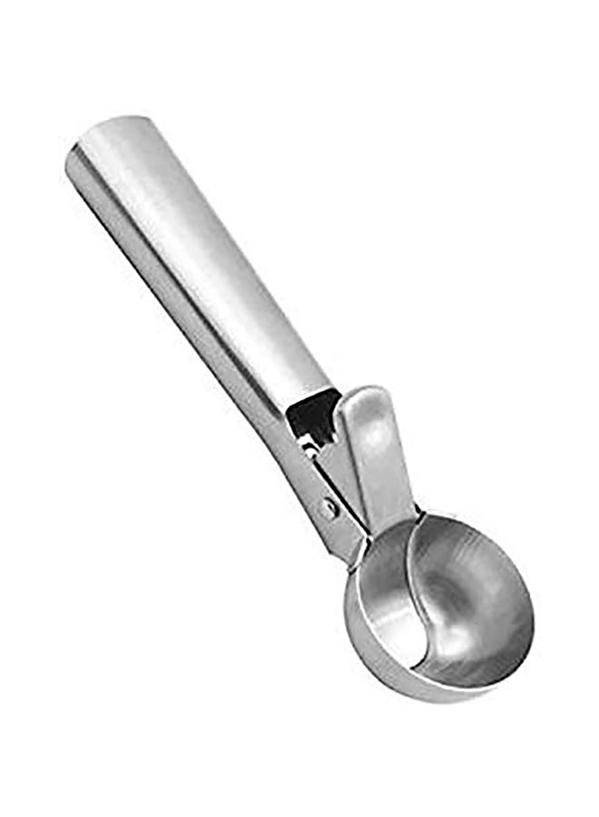 Kuber Industries Stainless Steel Spring/Trigger Ice Cream Scoop ICESCOOP07 Silver Standardcm 