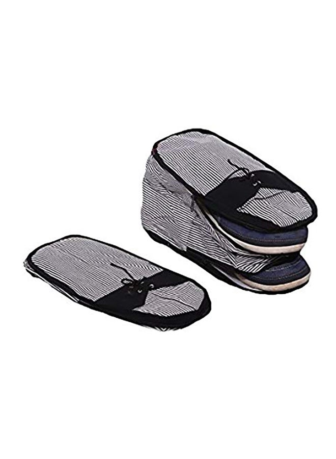 Kuber Industries 2 Piece Heavy Quilted Cotton Shoe Cover Set Black/White  - Image 1