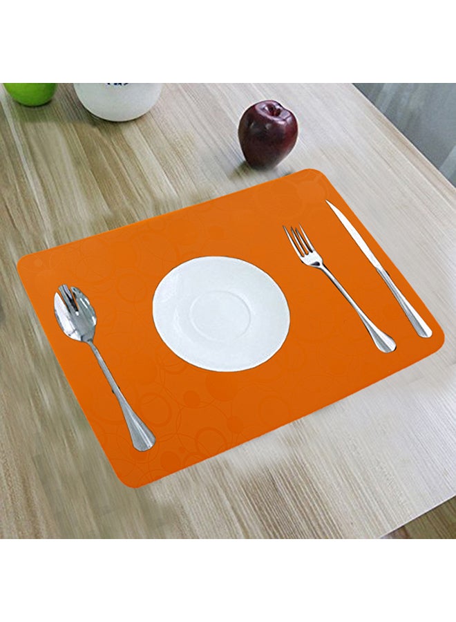Kuber Industries 6 Piece PVC Dining Table Place Mat Set Orange - Image 1