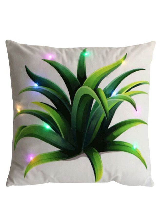 Light Up LED Throw Pillow Case White/Green 45 x 45inch - Image 2