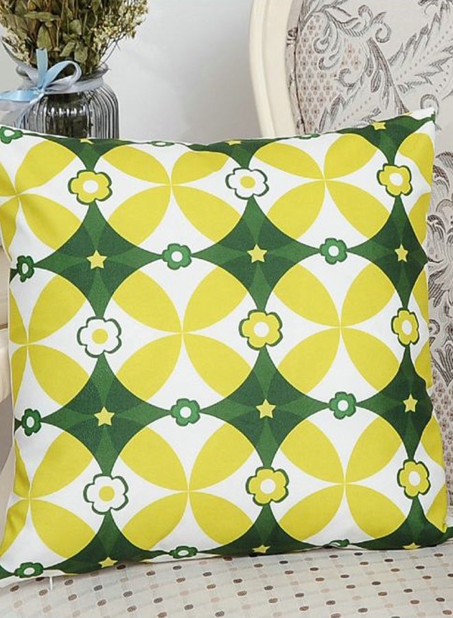 Decorative Square Shape Throw Pillow Case Yellow/Green/White - Image 2