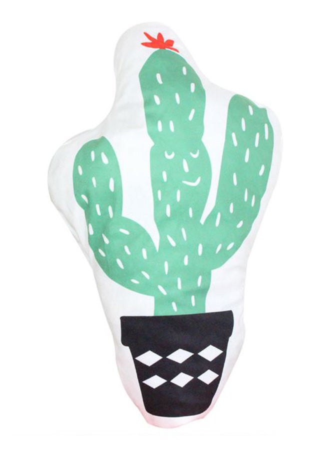 Pineapple Cactus Food Snack Shape Plush Pillow Case Green/Black/White - Image 1