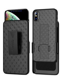 Swivel Combo Shell Case With Kickstand For Apple Iphone Xs/Max Black