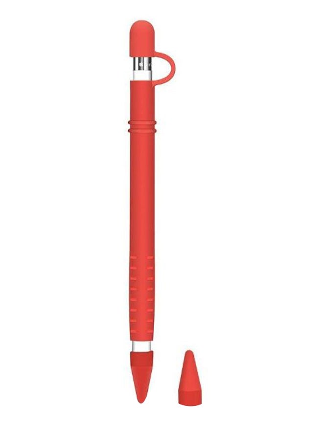 Generic Sleeve Case Cover With Charging Cap Holder For Apple Pencil Red 