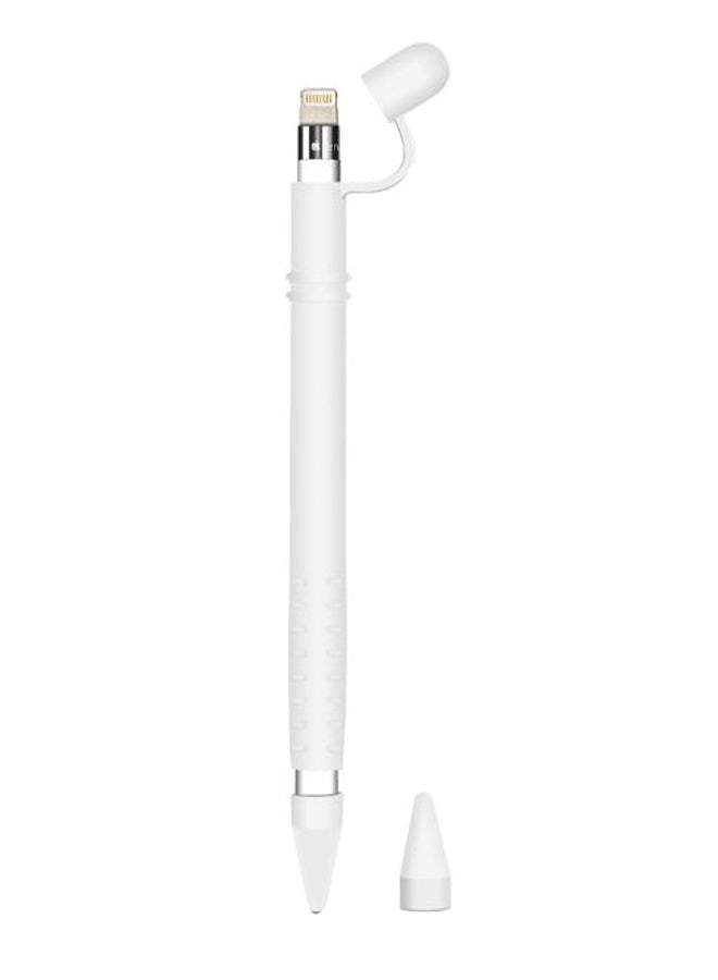 Sleeve Case Cover With Charging Cap Holder For Apple Pencil White