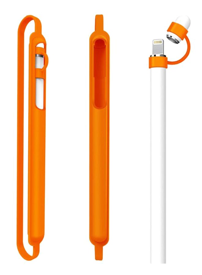 Protective Cap Holder Sleeve Cover For Apple Pencil Orange