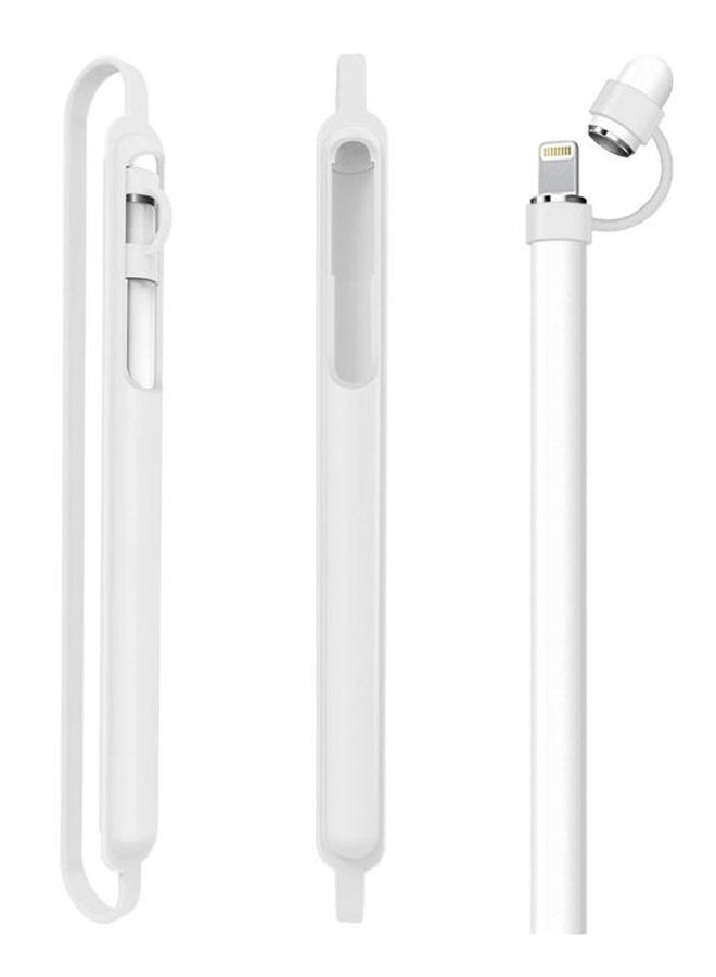 Protective Cap Holder Sleeve Cover For Apple Pencil White