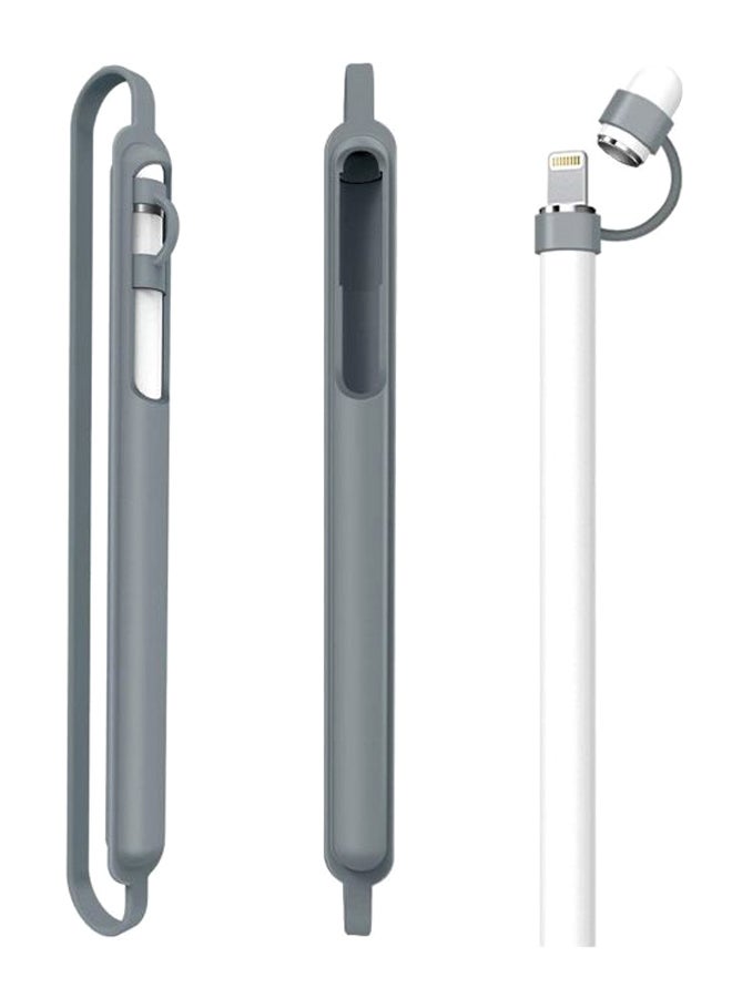 Protective Cap Holder Sleeve Cover For Apple Pencil Grey
