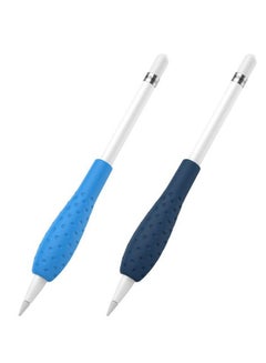 Generic 2-Piece Sleeve Grip Holder For Apple Pencil Dark Blue/Blue 