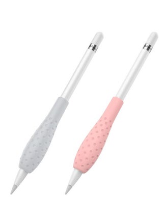 2-Piece Sleeve Grip Holder For Apple Pencil Pink/Grey - v1562088197/N27332530A_1