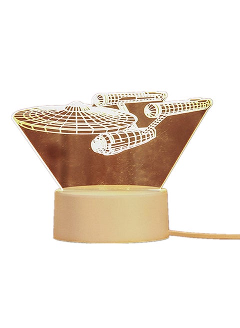 3D Night Space Ship Table Lamp Black/Clear 20x15x5cm