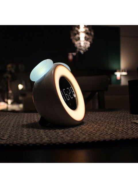 Mushroom Shape Table Lamp With Inbuilt Alarm Clock Pink 13.5x6.7x12.5cm